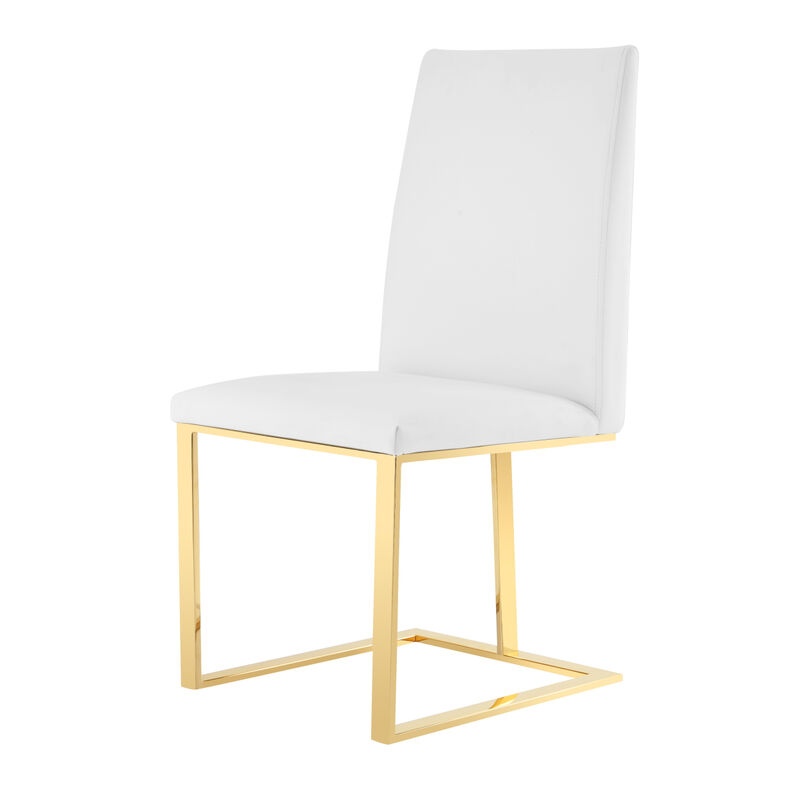 Frankie Contemporary White Dining Chair image number 1