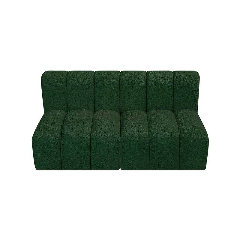Meridian Furniture Arc Green Boucle Fabric Modular Sofa