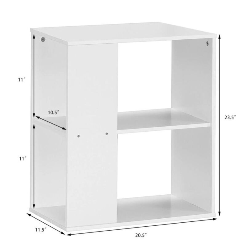 Hivvago 2-Tier Side End Table with Storage Shelves