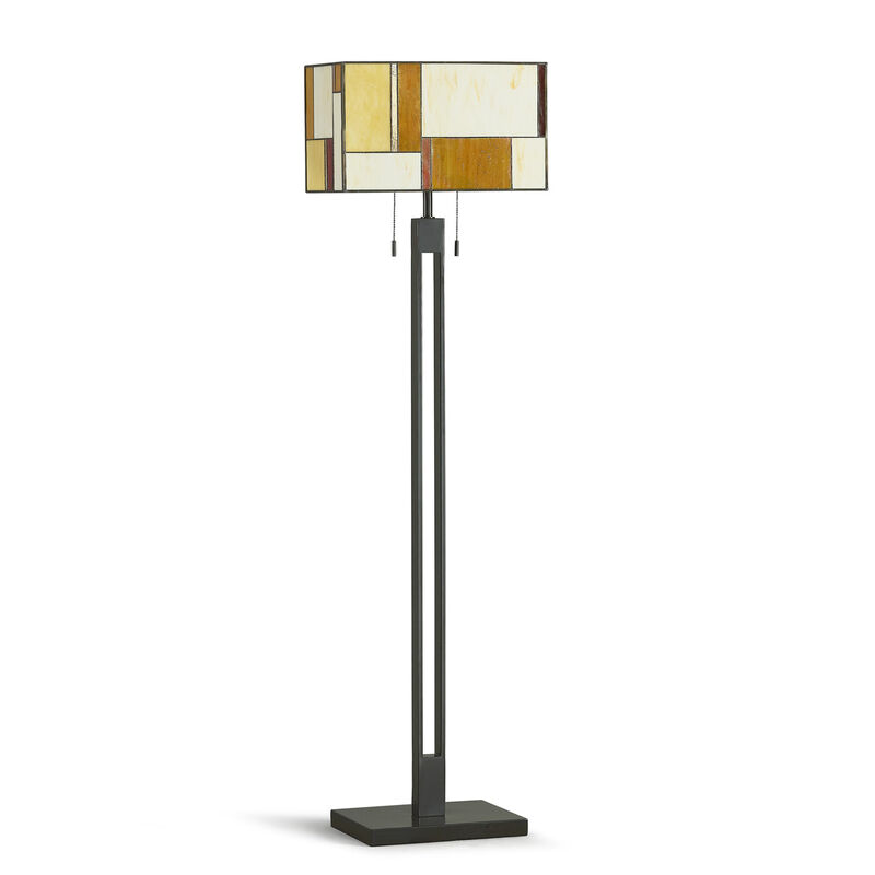 HOMEGLAM Aurae 62" H Modern Tiffany Glass Floor Lamp image number 0