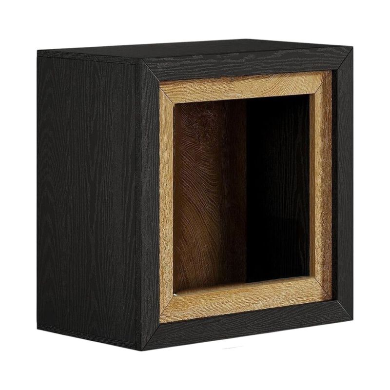 Rectangle Modern End Table, Side Table with Frame-Inspired Design-Black image number 0
