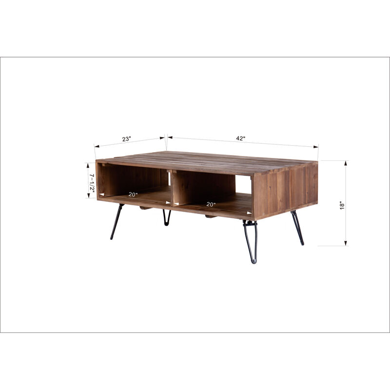 Streamdale Rustic Foldable Cocktail Table, Metal Legs image number 6