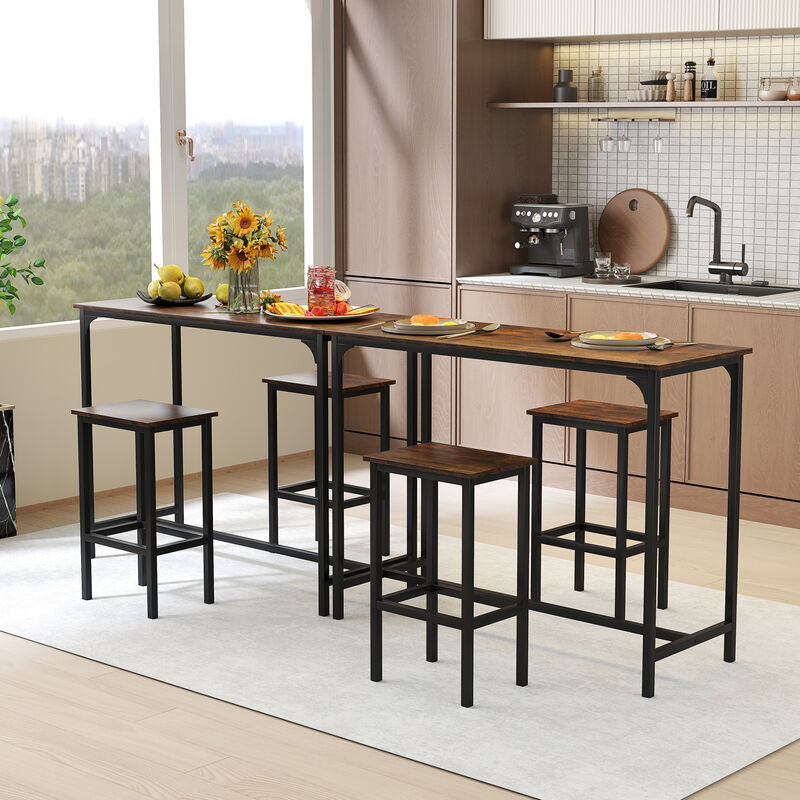 Durable Industrial 3-Piece Counter-Height Bar Table and Stools Set