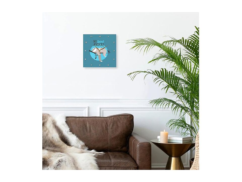 Spirit Animal Sloth Sleeping Tree Wall Clock 10 Inch Home Decor