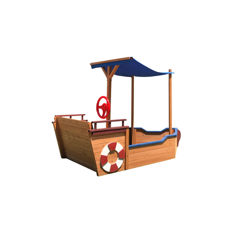 Streamdale Wooden Pirate Ship Sandbox with Storage Bench & Cover image number 9