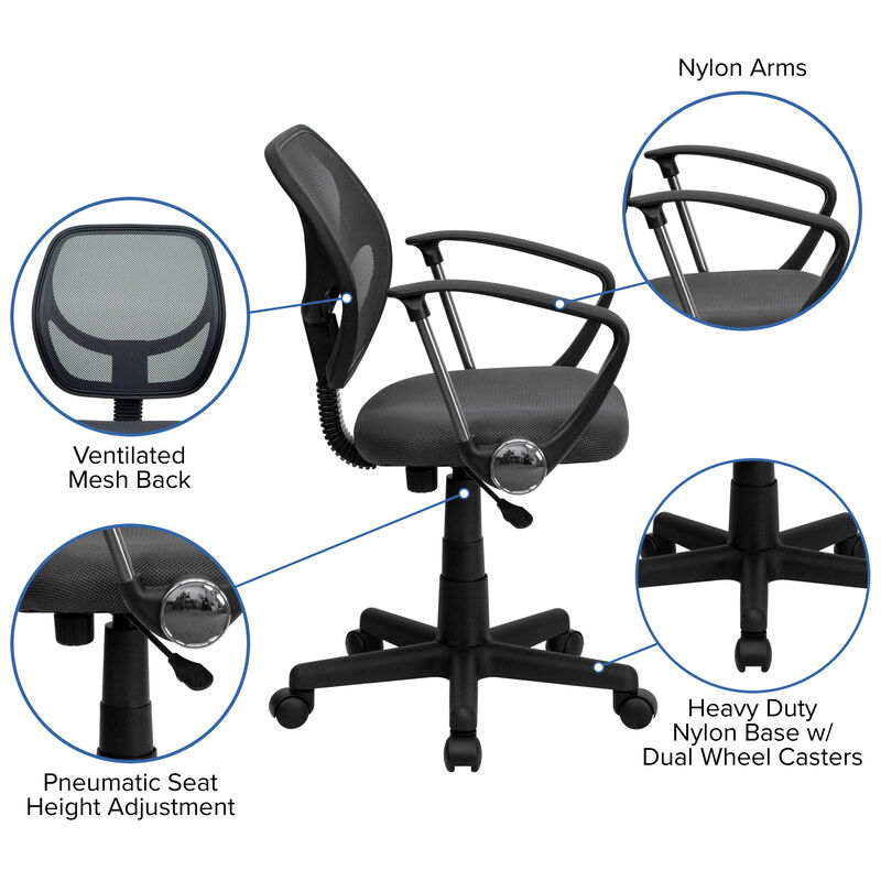 Neri Low Back   Mesh Swivel Task Office Chair with Arms image number 2