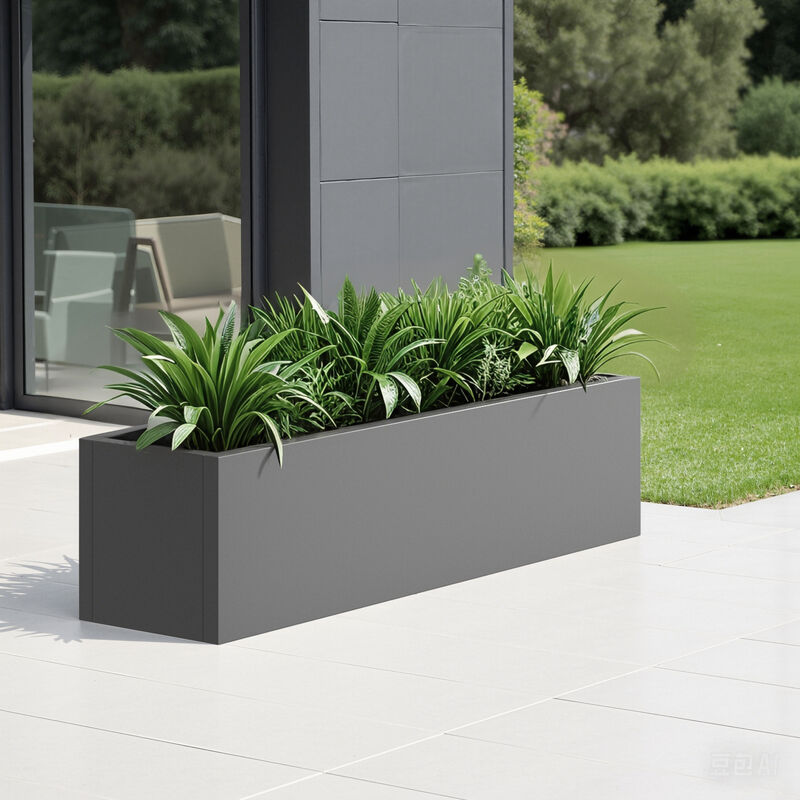 Metal Rectangular Planter with Drainage Holes