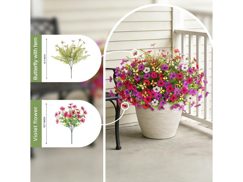 10 Bundle Artificial Greenery Plants UV Resistant Outdoor Garden Porch Decor image number 2