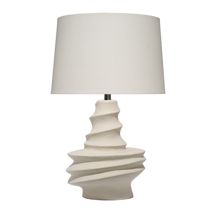Liny Accent Table Lamp, Linen Shade, Modern Dynamic Ivory Base 29 Inch