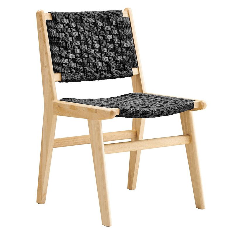 Saoirse Woven Rope Wood Dining Side Chair Set of 2 image number 3