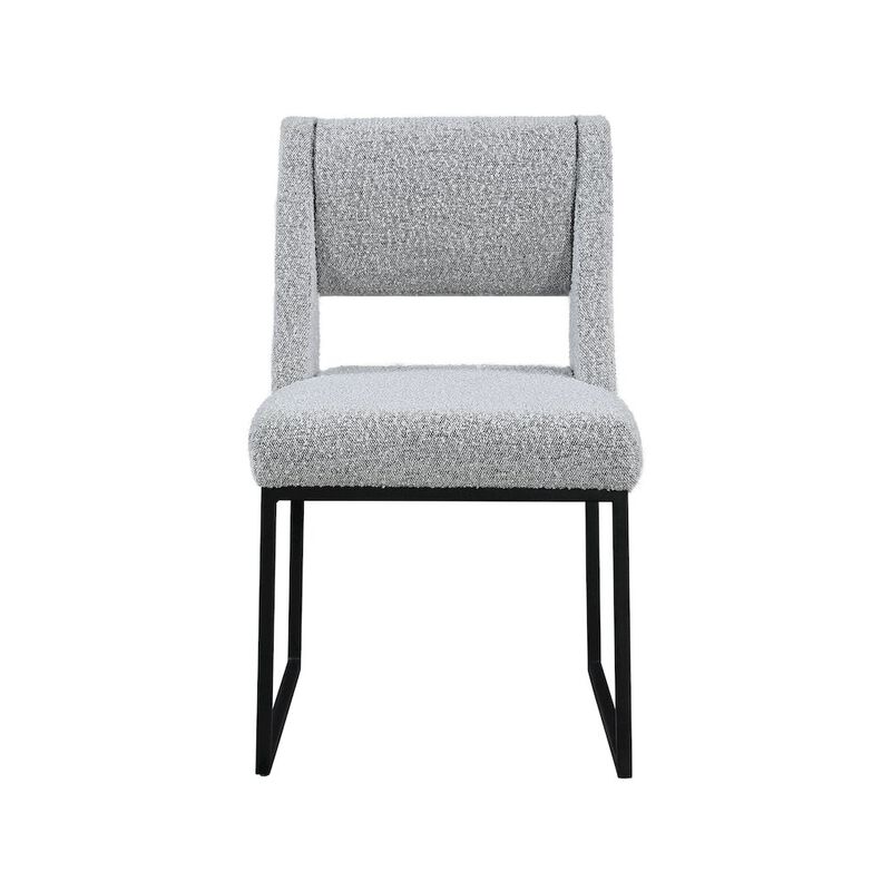 Meridian Furniture Jayce Grey Boucle Fabric Dining Chair, Set of 2