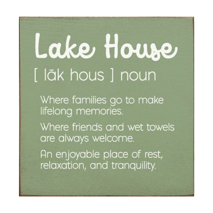 Lake House Definition Wooden Wall Sign for Cabin Decor