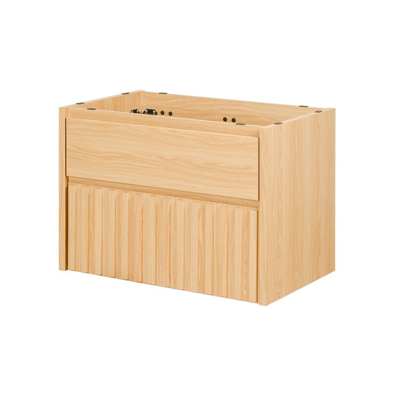 Sherwin 30" Slat Modern Coastal 2-Drawer Wall Mounted Bath Vanity Cabinet Only (Sink Basin Not Included) image number 5