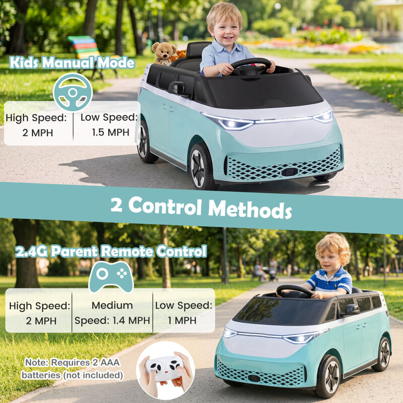 Kids 12V Electric Ride On Bus with LED Lights and Music for Garden Play image number 4