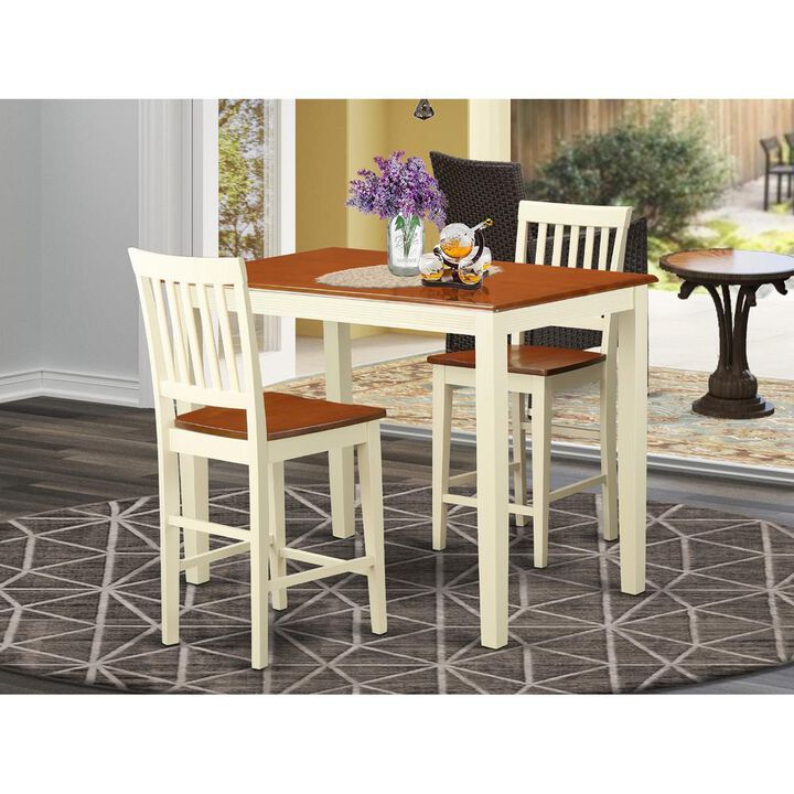3 Pc counter height pub set - Kitchen dinette Table and 2 Kitchen bar stool.