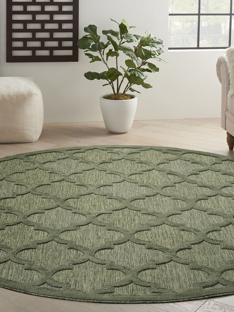 Easy Care NES01 Green 6' x Round Rug