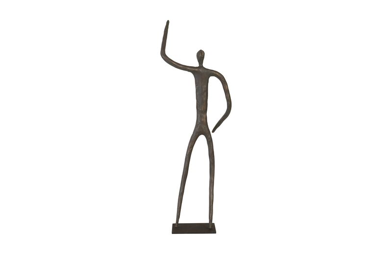 Abstract Arm Up Figure on Metal Base