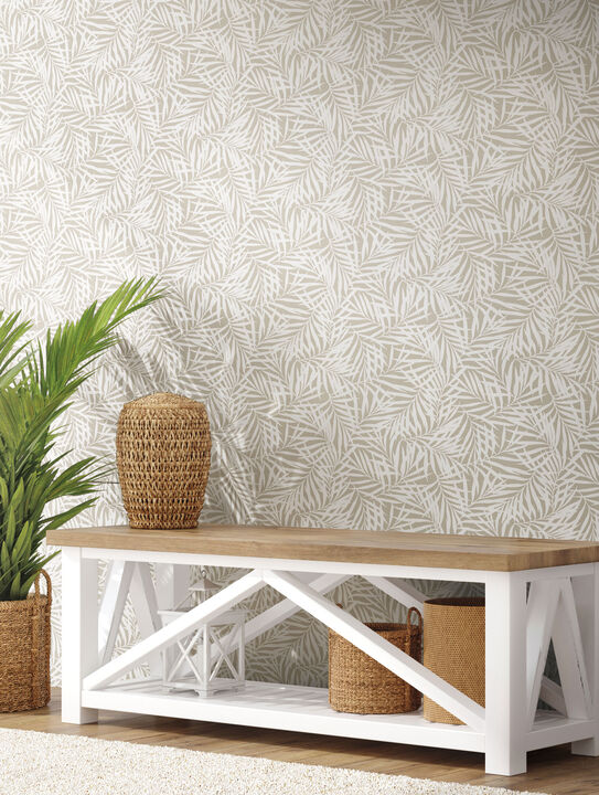 Oahu Fronds Off White Peel & Stick Wallpaper