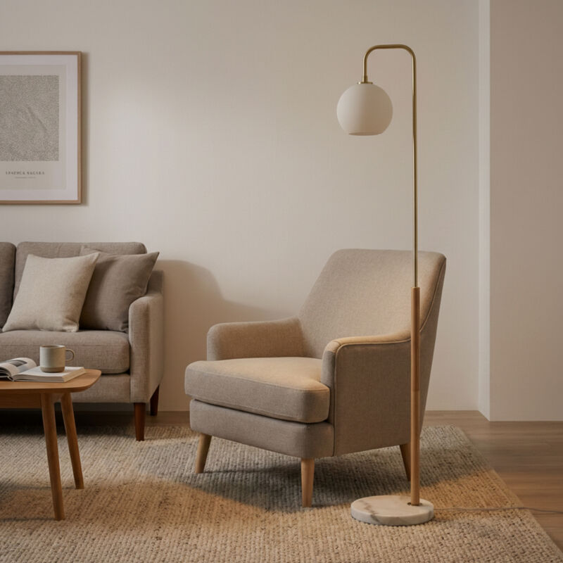 ELEMENT ACE Tall Slim Corner Standing Floor Lamp for Living Room Bedroom Office, Soft Warm Glow Lamp for Reading Nook Study Area Bedside Illumination image number 4