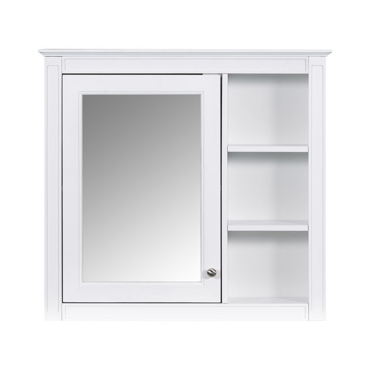 Merax Mirror Cabinet with Adjustable Shelves & Concealed Storage, Wall-Mounted