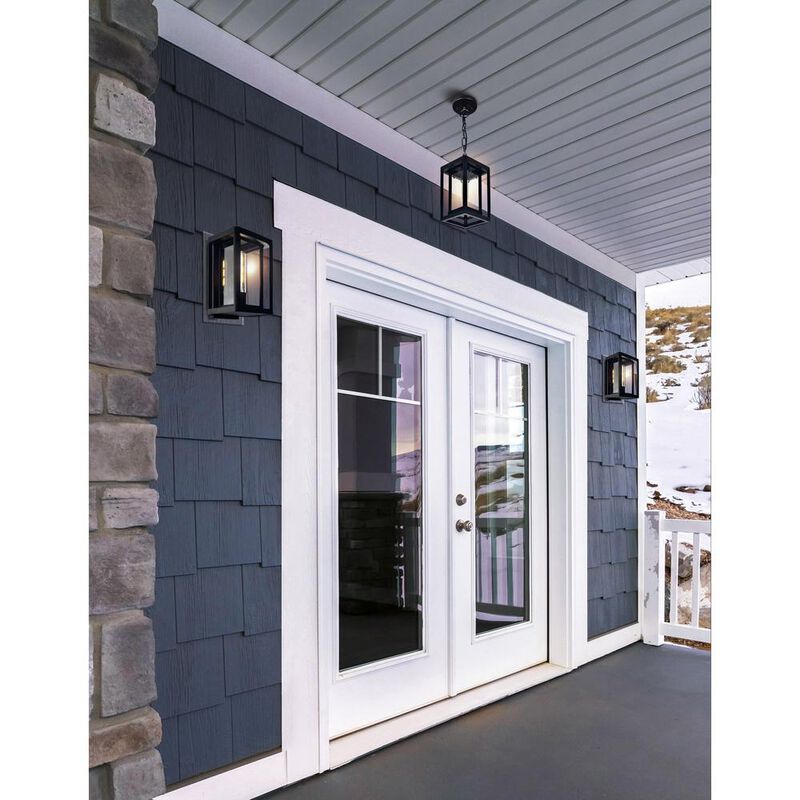 CWI Lighting Mulvane 1 Light Black Outdoor Wall Light