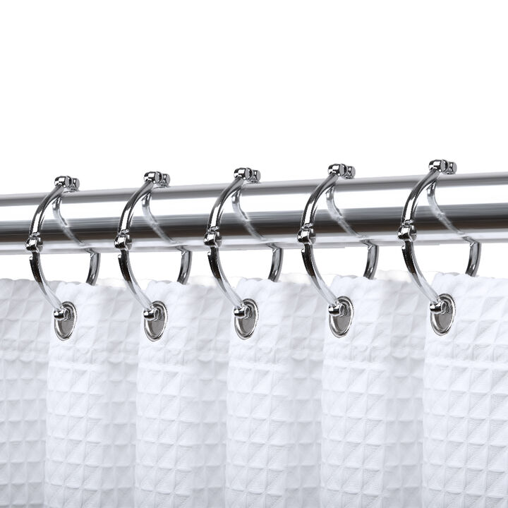Utopia Alley Rust-Proof Zinc Shower Curtain Hooks with Clasp Closure, Shower Hooks Hangers for Bathroom, Kitchen Utensils, Curtains, Clothing, Towels etc - Set of 12