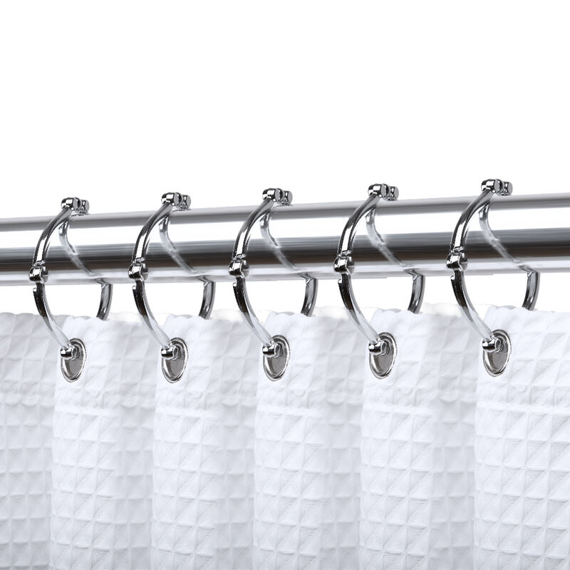 Rust-Proof Shower Curtain Hooks with Clasp Closure, Set of 12 image number 1