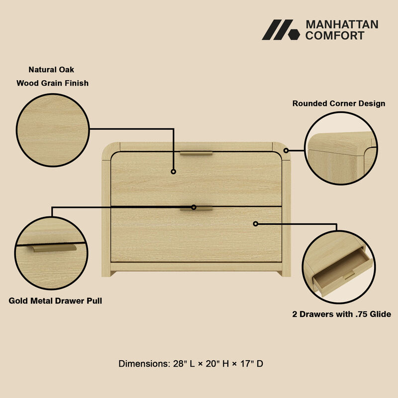 Grace Brown and Gold Nightstand