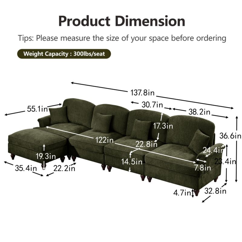 Webfur Mid-Century Modern L-Shaped Sectional Sofa image number 9