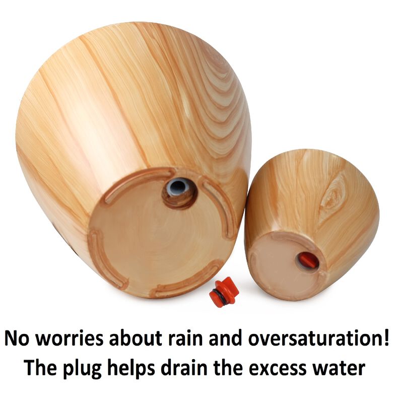 2-Pack 10 in. Light Wood Plastic Self-watering Planter Pot image number 4