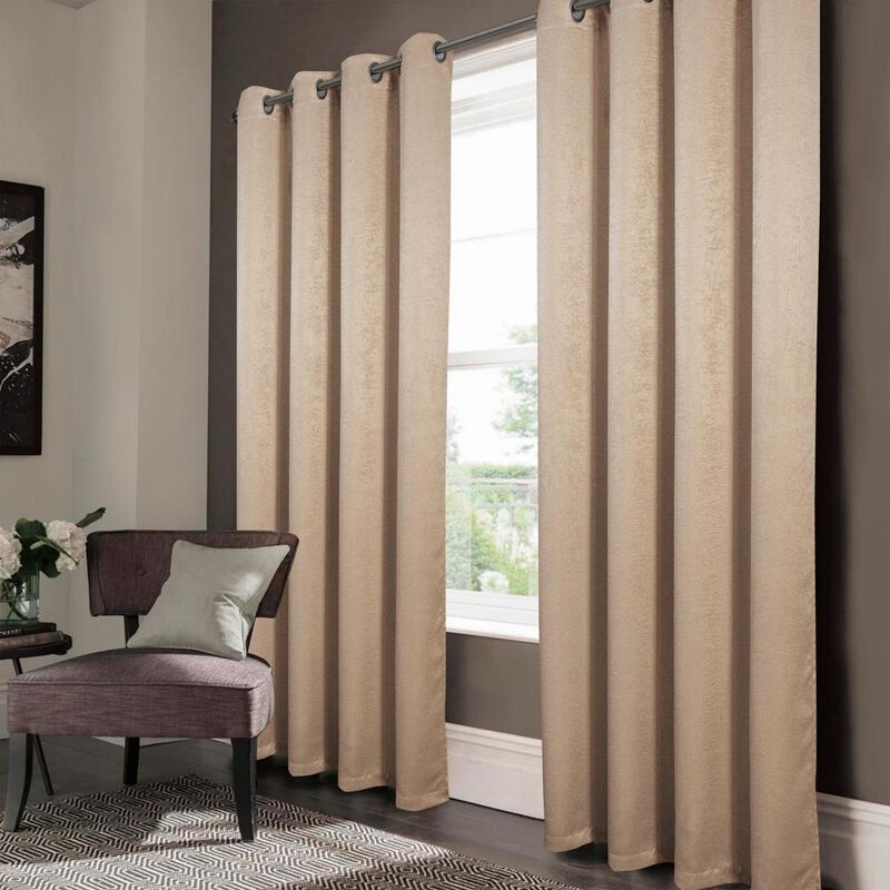 Oliva Gray Nora Embossed Blackout Grommet Panel - 52x90" Gold