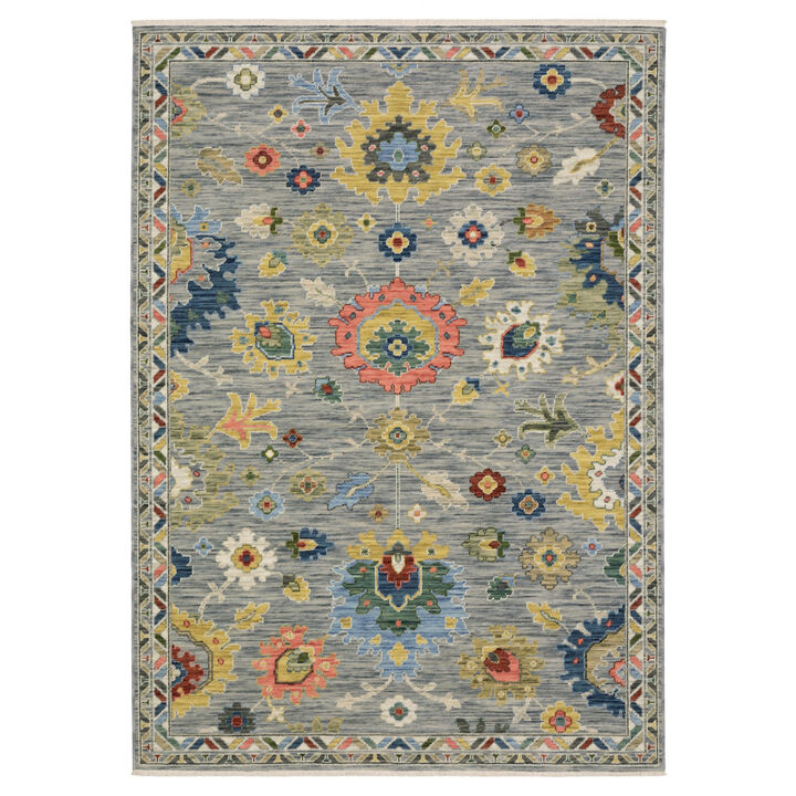 HomeRoots Oriental Area Rug With Fringe
