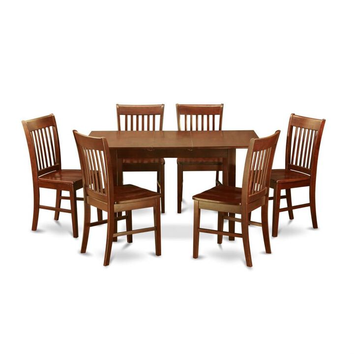 Hivvago Mission Style 7-piece Dining Set in Mahogany Wood Finish