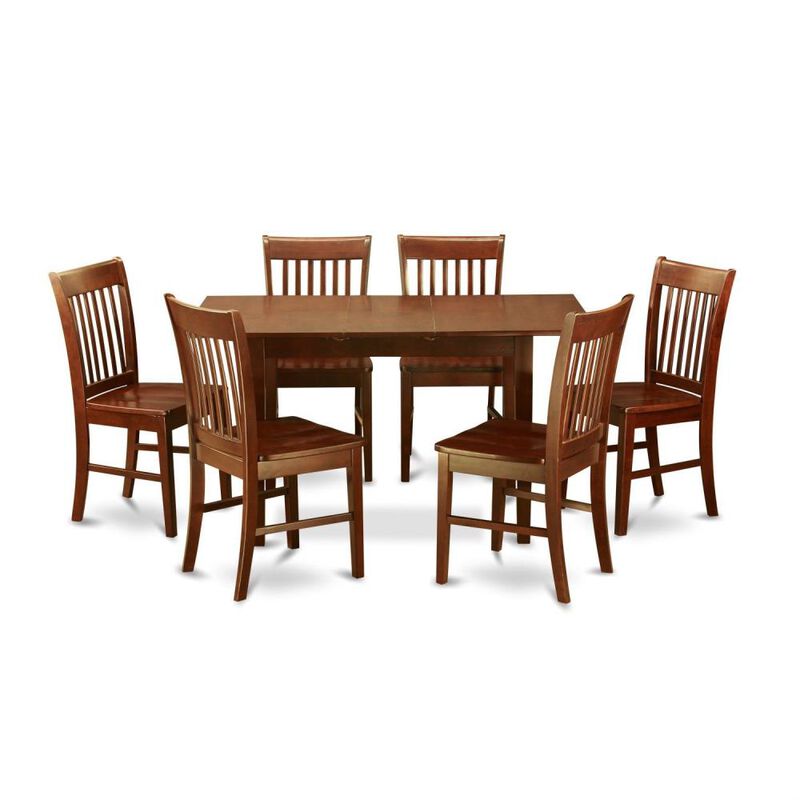 Hivvago Mission Style 7-piece Dining Set in Mahogany Wood Finish