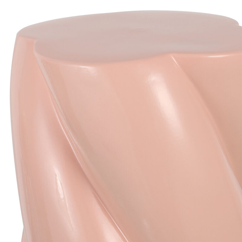 Yves 18" Modern Minimalist Rope Twist Ceramic Indoor/Outdoor Garden Stool