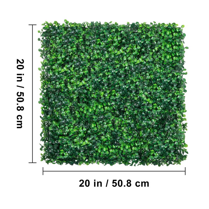 Realistic Hedge Wall Panels 24PCS UV Protected Boxwood Privacy Screen for Outdoors-Green image number 2