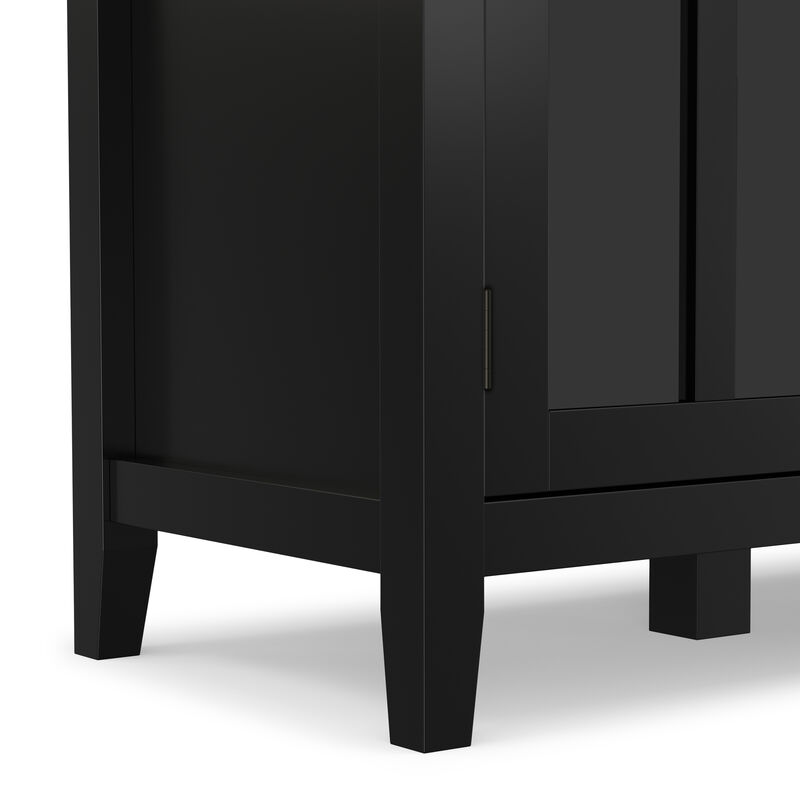 Artisan SOLID WOOD 66 inch Wide Contemporary Wide 4 Door Storage Cabinet in Black image number 9
