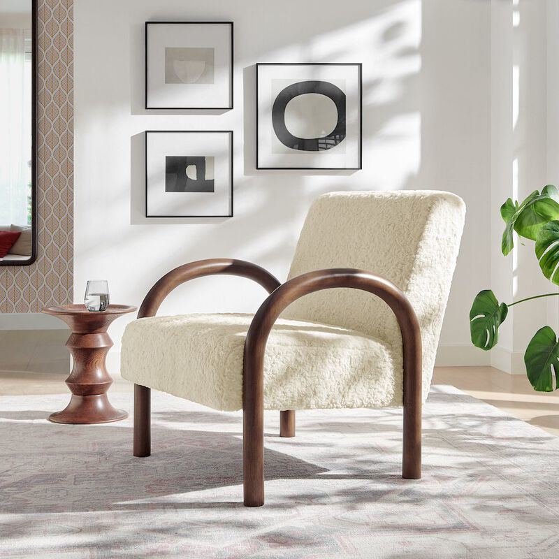 Lunet Faux Shearling Accent Armchair image number 7