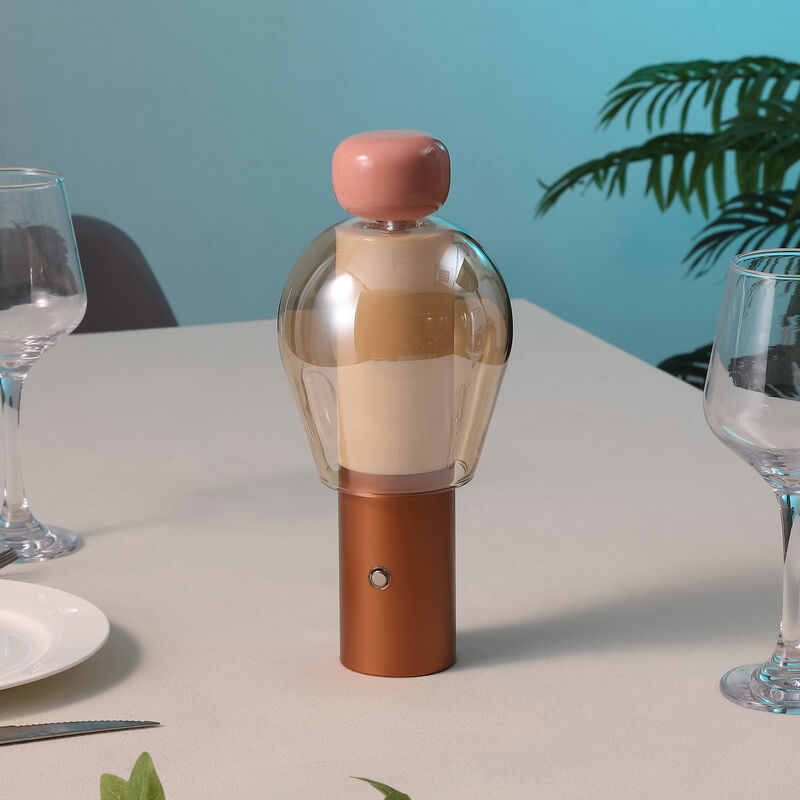 Evonne 10.75" Modern Glam Candle-Style Rechargeable/Cordless Dimmable Integrated LED Table Lamp with Touch Sensor