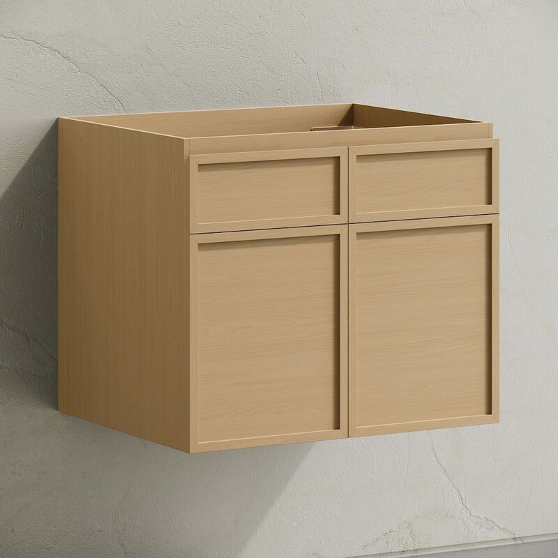St. Tropez 24" Wall-Mounted Bathroom Vanity Cabinet without Top in Natural Oak image number 2