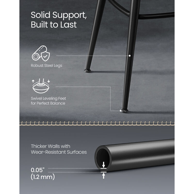 Comfortable Bar Stools Set of 2 for Dining Room or Counter Seating