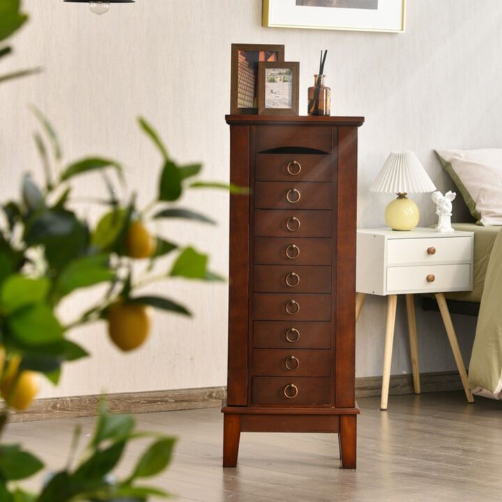 Wooden Jewelry Cabinet Storage Organizer with 6 Drawers