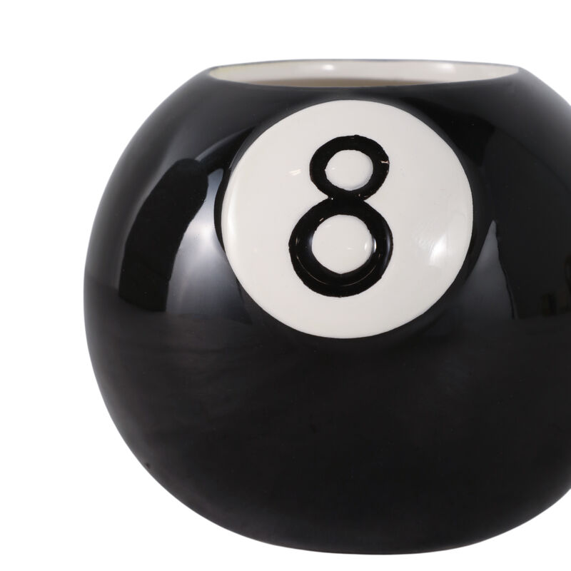 4" 8-ball Pencil Cup, Black/white image number 4
