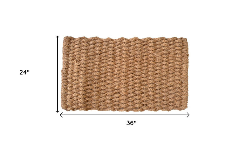 HomeRoots 24" X 36" Brown Coir Weave Outdoor Door Mat image number 4