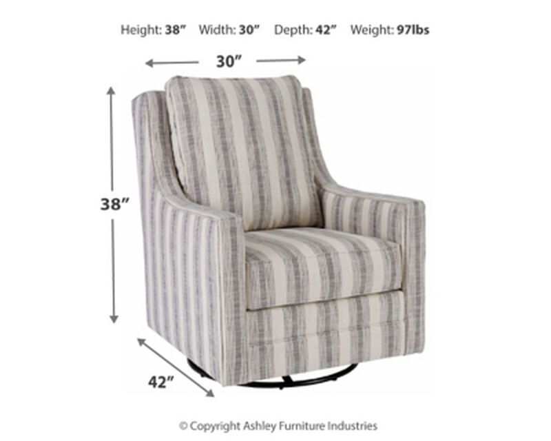 Kambria Striped Swivel Glider Accent Chair image number 2