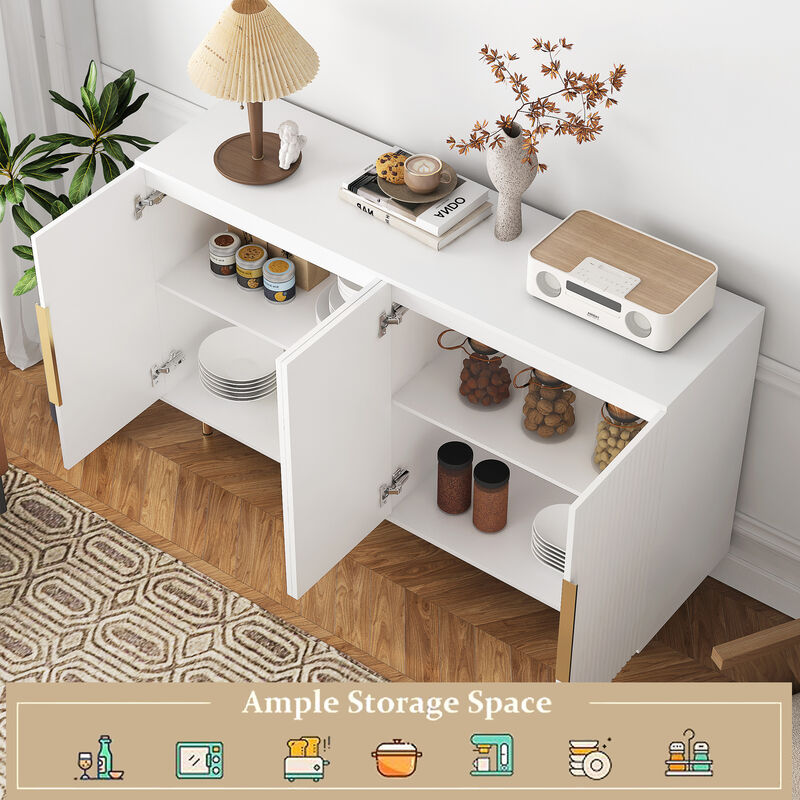TATEUS Modern Sideboard Credenza with Adjustable Storage Shelves