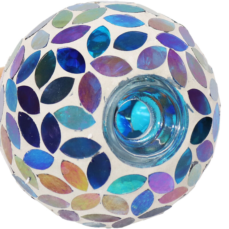Sunnydaze Mosaic Glass Watering Globe with Clay Spike