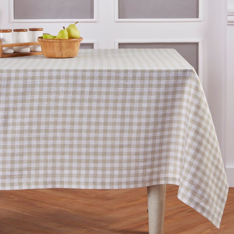 Christmas Linen Tablecloth - Gingham Check, Solino Home