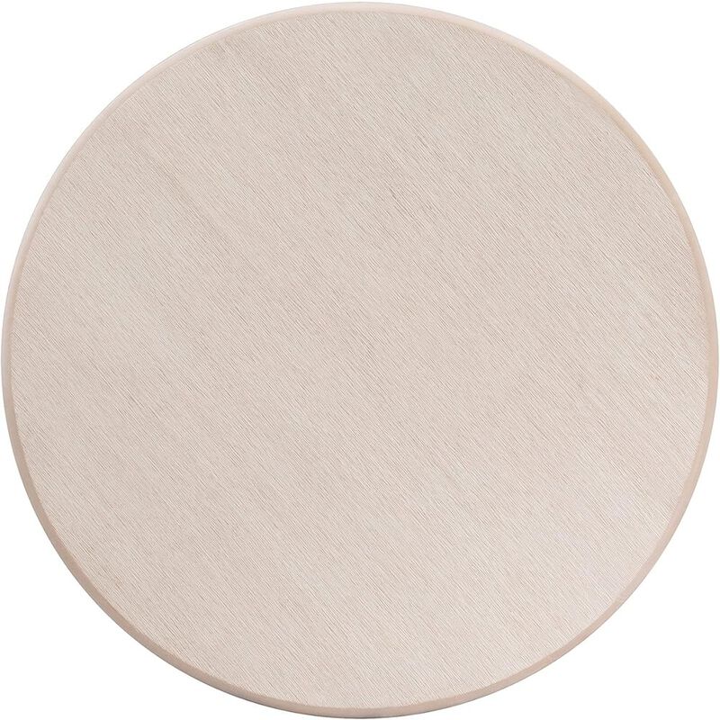 East West Furniture 1-Piece Round Dining Table with Round Wire Brush Butter Cream Table top and Wire Brush Butter Cream Pedestal Leg Finish