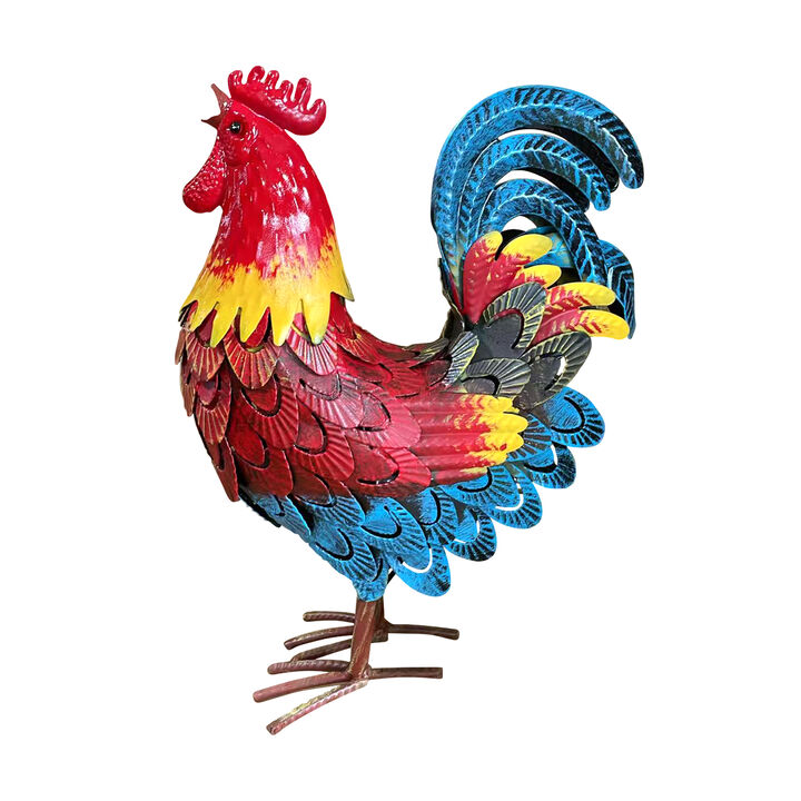 Rutgat Wrought-iron rooster garden statue